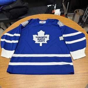 Vintage 90s Toronto Maple Leafs CCM NHL Hockey Jersey Blue Maska Air Knit